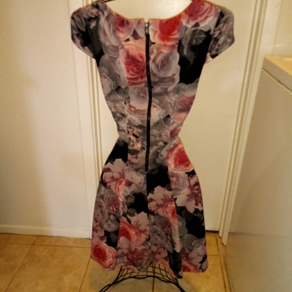 Back zip up floral dress.